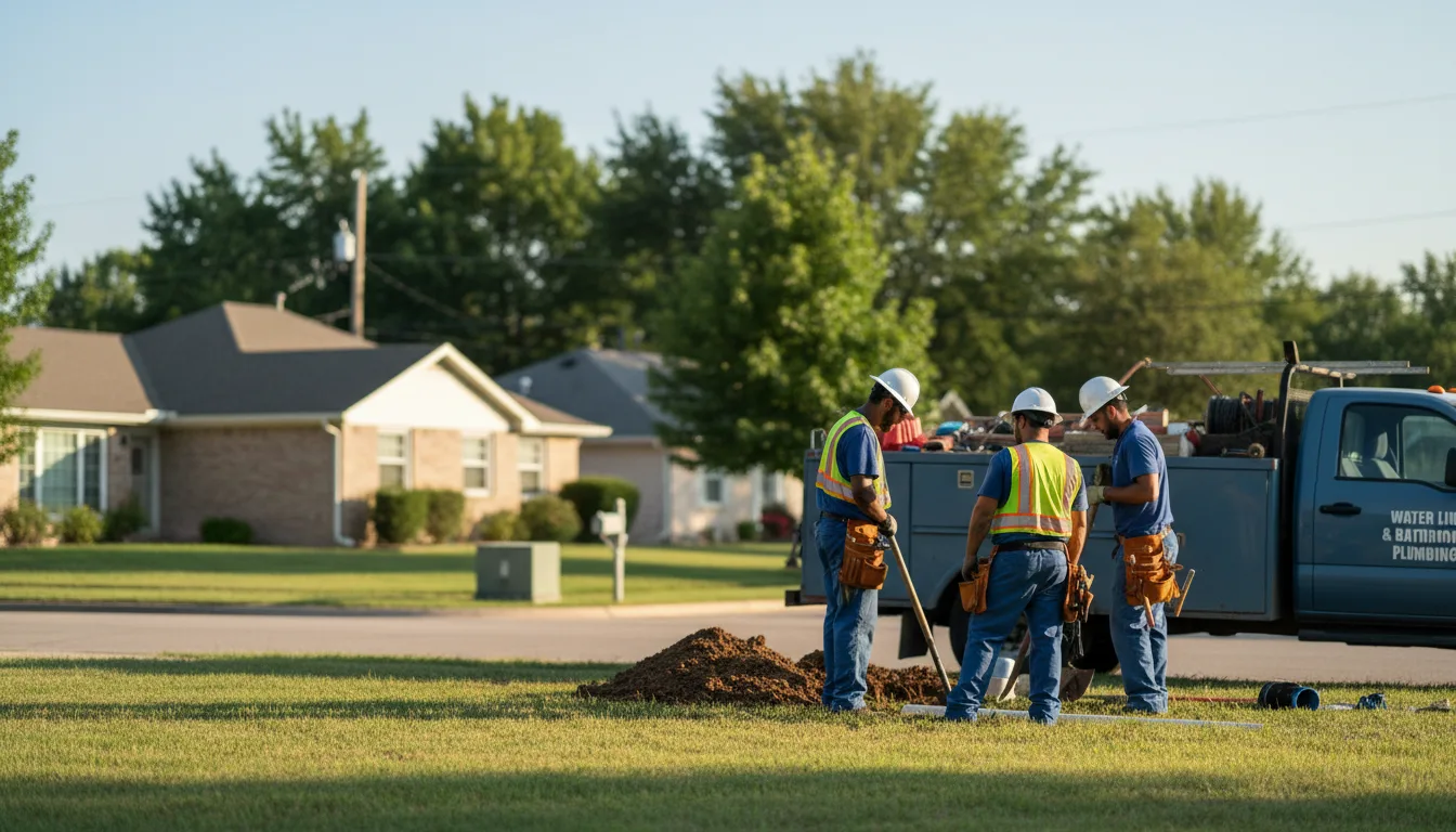 Residential water line and bathroom plumbing service in Sulphur, OK
